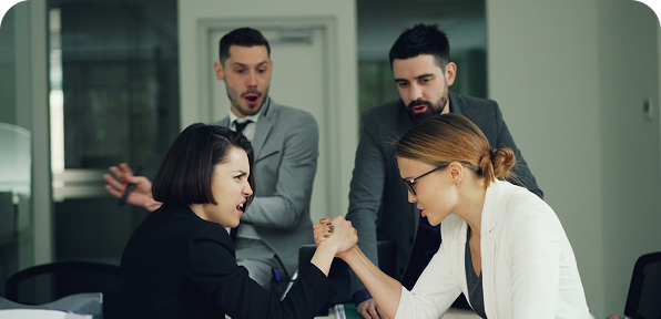 Colleagues collaborating during an interactive decision-making workshop activity